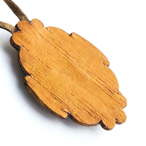 Birch Bark, Black Sardonyx, and Leather Necklace - Picture 3 of 9